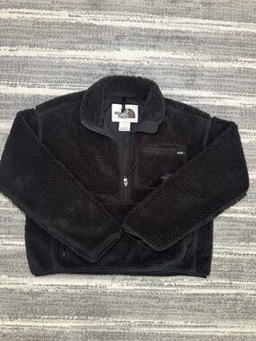 The North Face Womens Black Sherpa Fleece Cropped Jacket